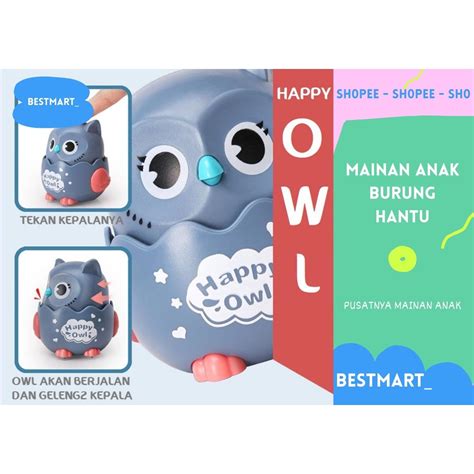 Jual Mainan Happy Owl Tumbler Roda Rattle Roly Poly Karakter Owl Burung