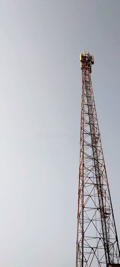 The View Of The Telecommunications Tower In Citeurep Village Karawang