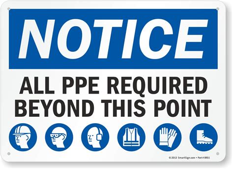 SmartSign Notice All PPE Required Beyond This Point Sign 10 X 14