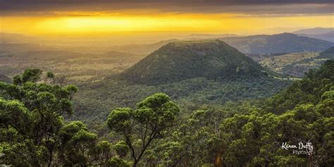 Sunrise At Picnic Point Toowoomba Looking Out Over Table Top Mountain