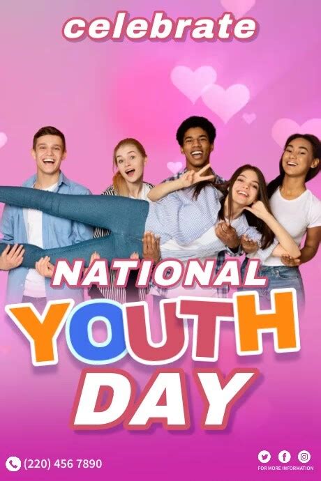 Gradient National Youth Day Poster Template Postermywall