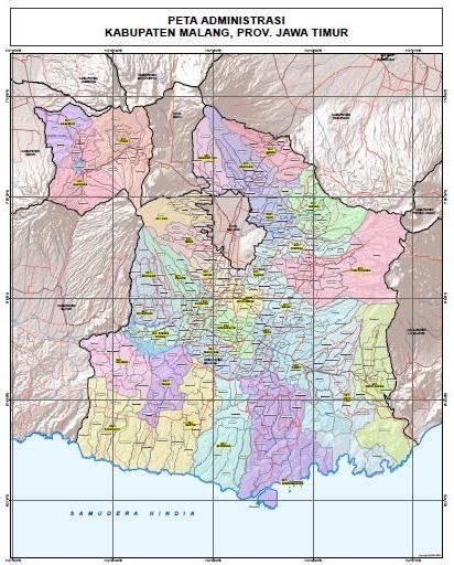 Map of Malang Regency. (source: adobted from dokumen KRB Malang... | Download Scientific Diagram