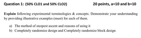 Question 1 50 Clo1 And 50 Clo2 20 Points A10