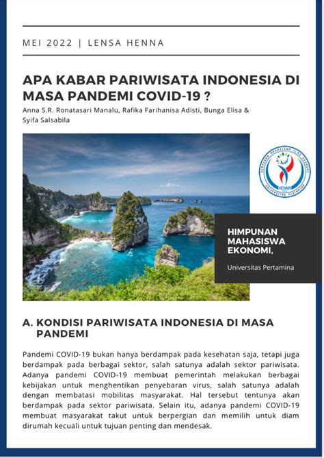 Apa Kabar Pariwisata Indonesia Di Mass Pandemi Covid