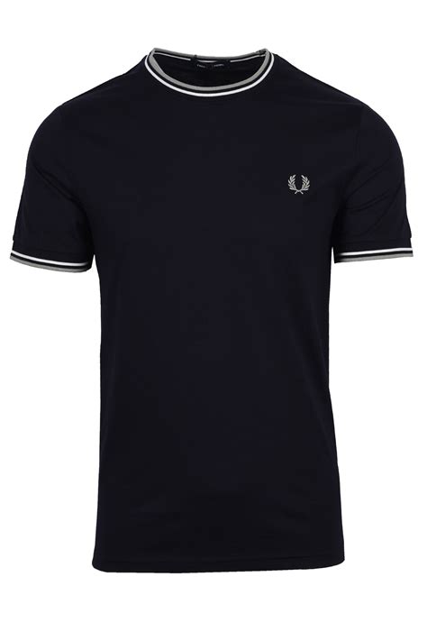 Fred Perry Twin Tipped T Shirt Navy White Sage M1588