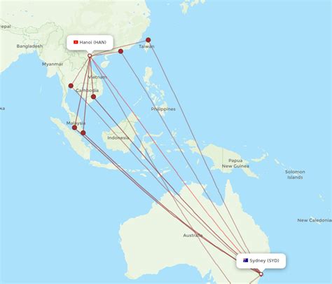 All Flight Routes From Sydney To Hanoi Syd To Han Flight Routes