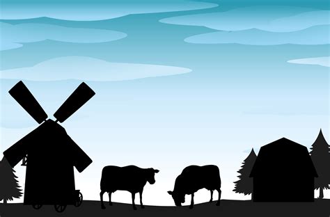 Barn Scene Silhouette