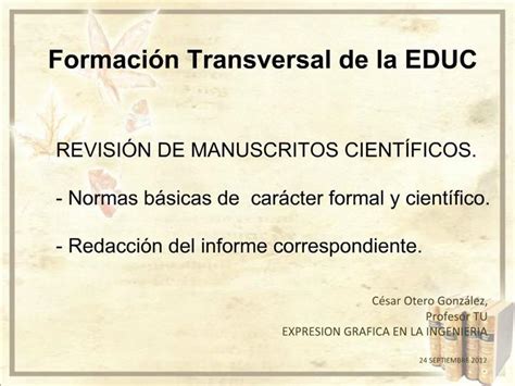 Ppt Revisi N De Manuscritos Cient Ficos Normas B Sicas De Car Cter