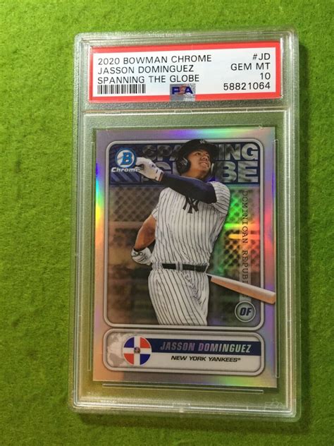 JASSON DOMINGUEZ BOWMAN CHROME PSA 10 PRIZM ROOKIE CARD YANKEES RC 2020