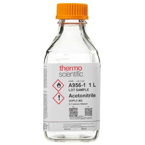 Acetonitrilo Uhplc Ms Thermo Scientific Frasco De Vidrio De