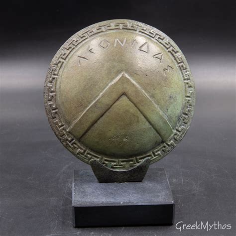 Ancient Greek King Leonidas Shield With Greek Letter L Spartan Bronze