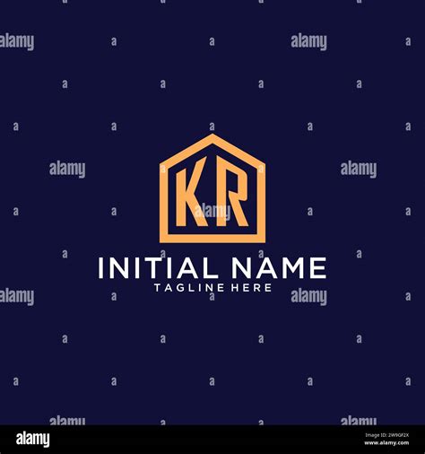 Initial KR Logo With Abstract Home Shape Modern Minimalist Realty Logo