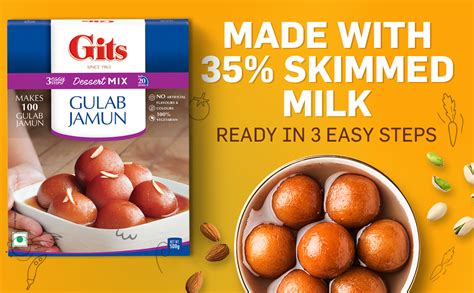 Gits Instant Gulab Jamun Dessert Mix Makes Per Pack Pure Veg