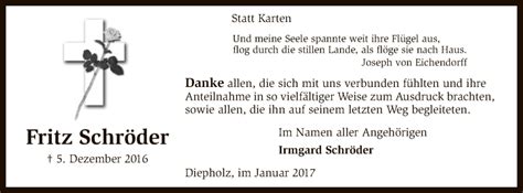 Traueranzeigen von Fritz Schröder trauer kreiszeitung de