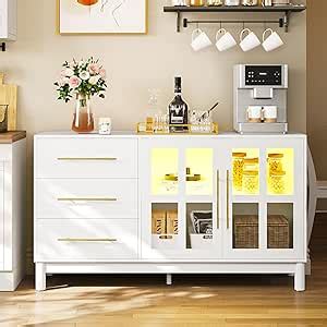 Amazon YITAHOME Modern Kitchen Pantry Storage Cabinet With LED