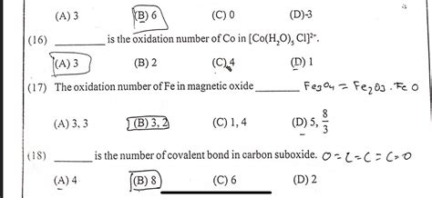 The Oxidation Number Of Fe In Magnetic Oxide Fe3 O4 Fe2 O3 FeO Filo