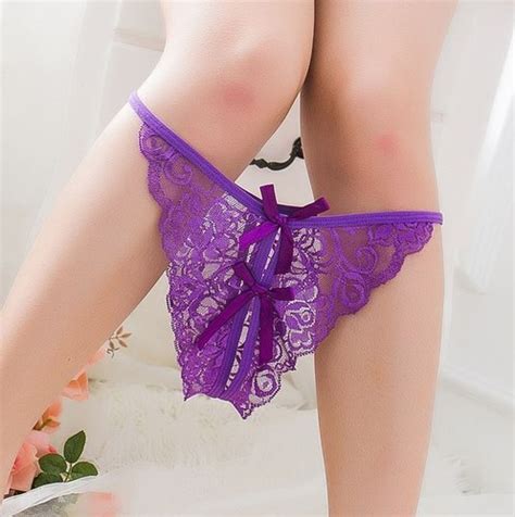 Women Sexy Lace Thong G String Crotchles Underwear Panties Lingerie Bottom Brief Ebay