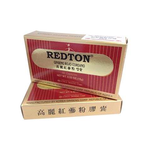 Ginseng Vermelho Coreano 300mg 50 cápsulas Redton Natur Cosmetic