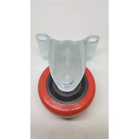 Jual Roda PU Merah Double Bearing Medium Duty CASTER TAIWAN Plat 3