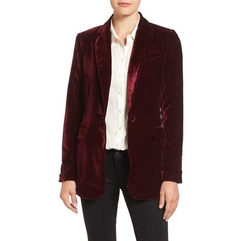 Womens Halogen Velvet Blazer 89 Liked On Polyvore Featuring Outerwear Jackets Blazers