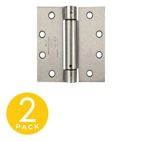 Global Door Controls 4 5 In X 4 In Satin Nickel Full Mortise Spring