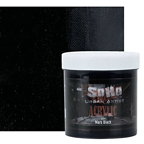 SoHo Heavy Body Acrylic Mars Black 500ml Paint Jar Jerry S Artarama