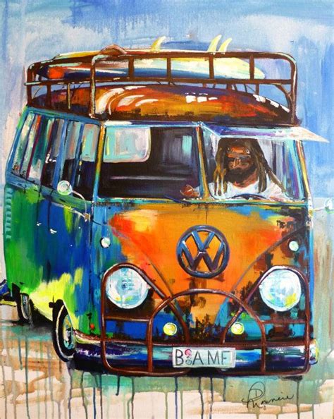 Original Acrylic Painting Of Old Local Rusty Vw By Denisemorencie Etsy