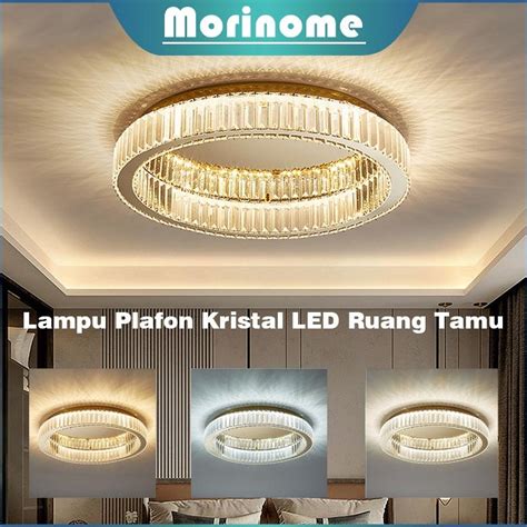 Jual 3 Warna Lampu Plafon K9 Kristal LED Ruang Tamu Ceiling Light