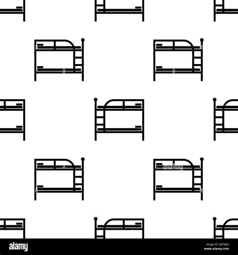 Bunk Bed Icon Seamless Pattern Two Bed Frame Stacked On Top Of Another