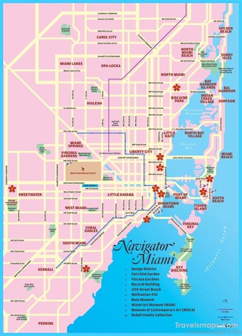 Map of Miami - TravelsMaps.Com