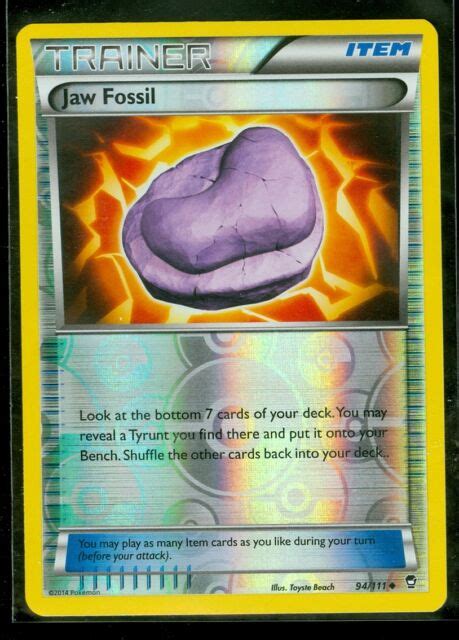 Pokemon Jaw Fossil Xy Furious Fists Rev Holo Mint Ebay