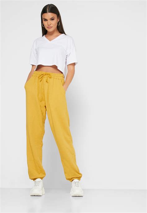 Buy Missguided Yellow Oversized Joggers For Women In Manama Riffa