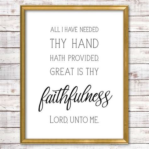 LARGE Black White Great Is Thy Faithfulness Digital Print Etsy