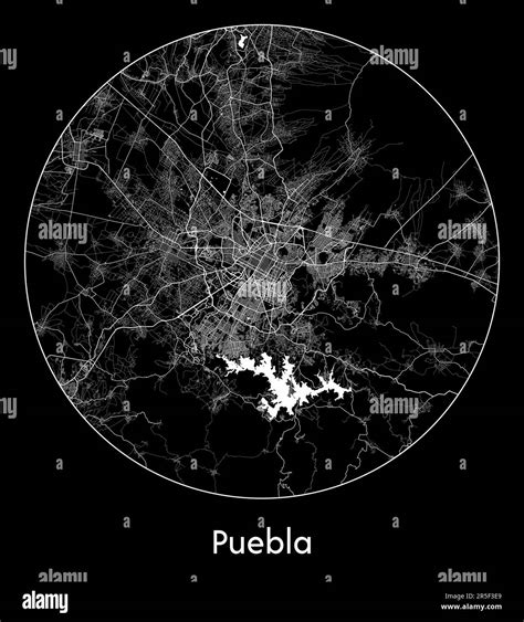 Mapa de la ciudad Puebla México América del Norte ilustración vectorial