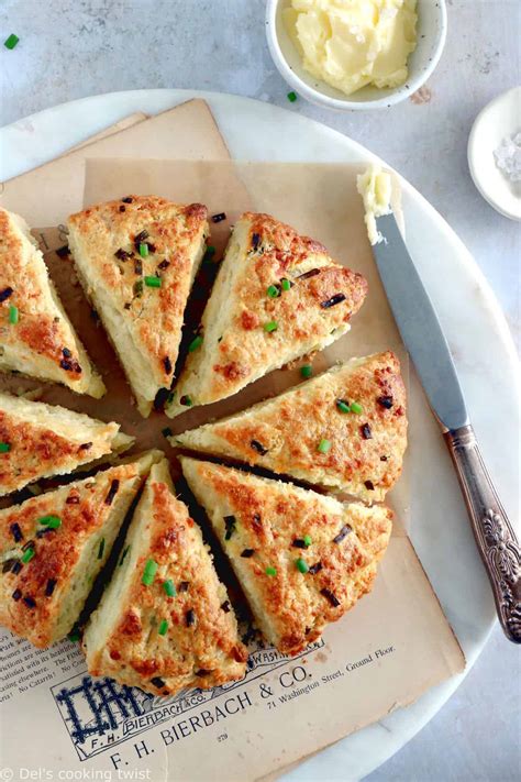 Herb Parmesan Scones One Bowl 30 Minutes Dels Cooking Twist