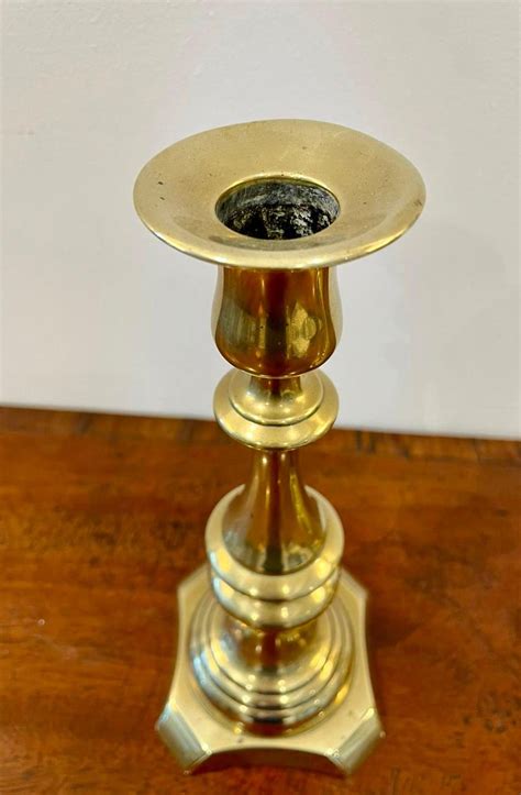 Pair Of Antique Victorian Brass Candlesticks For Sale At 1stdibs