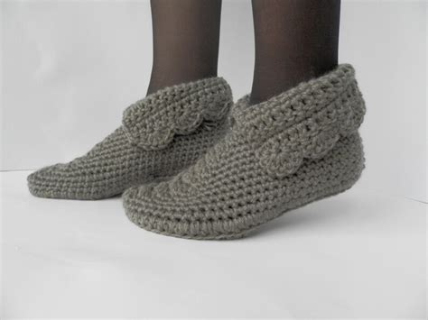 Crochet Chaussons Bottes Femmes Pantoufles Womens Chausson Etsy