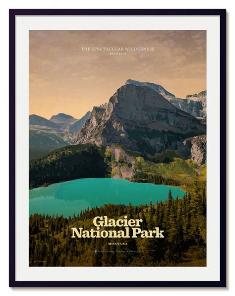 Glacier National Park Poster | US National Parks Posters