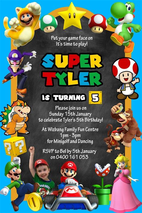 Super Mario Birthday Invitation 41 Off