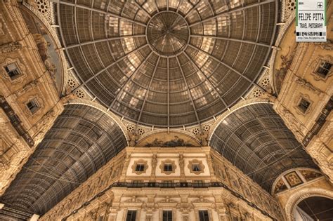 Galleria Vittorio Emanuele II and its stunning Glass Dome at night in ...