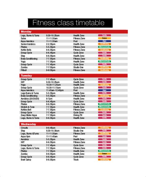 Free 7 Sample Class Timetable Templates In Pdf Ms Word