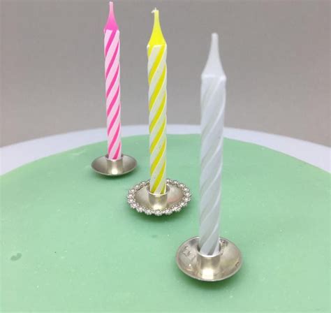 Customized Birthday Candle Holder In Sterling Silver For Cake Handmade