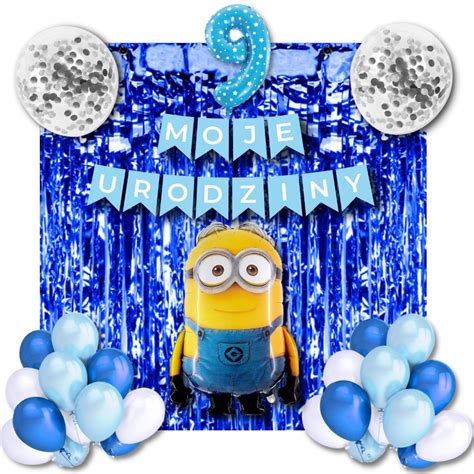 Zestaw Minionki Balony 9 Urodziny Dekoracje 12589645526 Allegro Pl