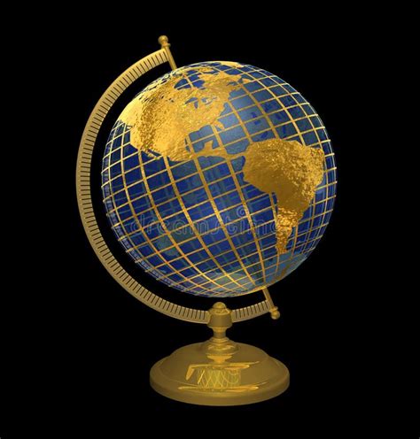 Blue Metallic Earth Globe Stock Illustrations Blue Metallic Earth