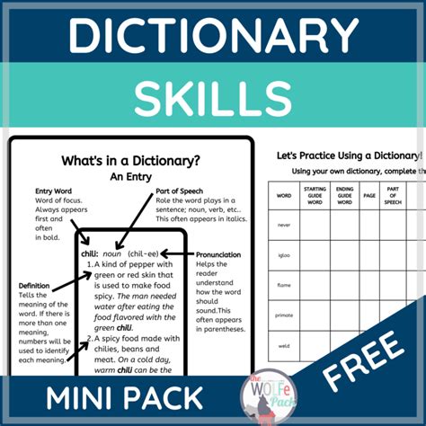 Dictionary Skills Mini Practice Pack The Wolfe Pack