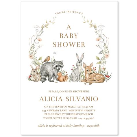 Woodlands Baby Shower Invitations