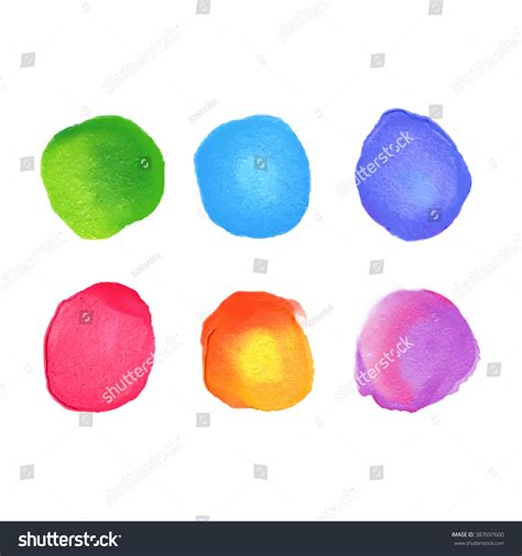 Vector Set Rainbow Watercolor Circles Stains Vector De Stock Libre De