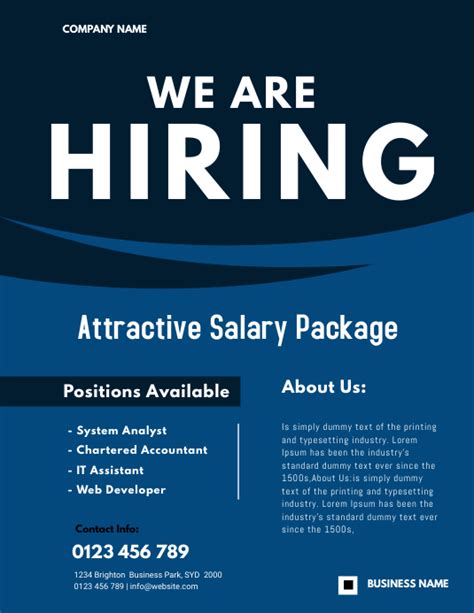 Hiring Flyer Template Postermywall