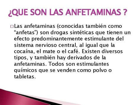 Que Son Las Anfetaminas Las Anfetaminas Conocidas Tambin