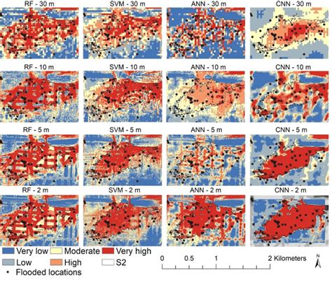 Flood Susceptibility Maps From All Models At Different Spatial Download Scientific Diagram